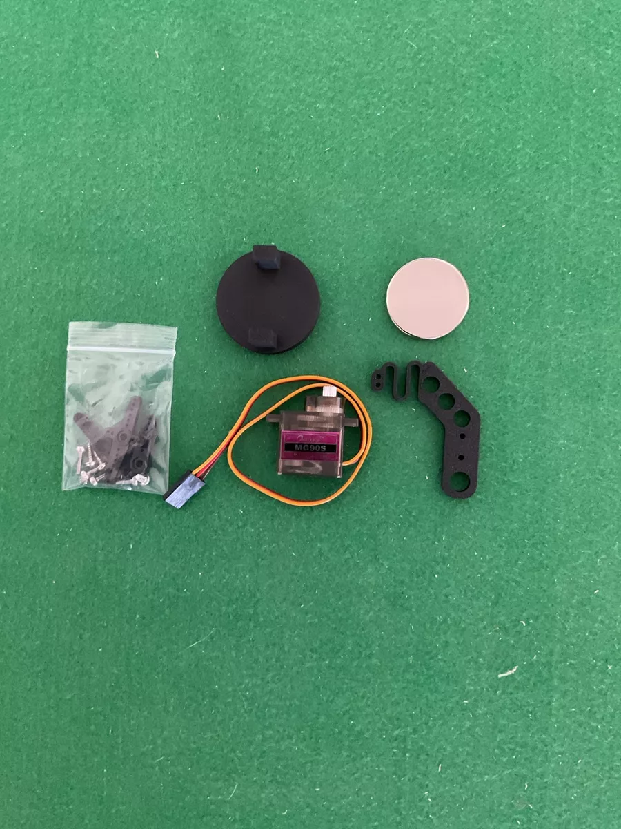 MA3 Claw Finger Kit components including servo, compliant finger, magnetic mounting puck, magnet, and assembly hardware